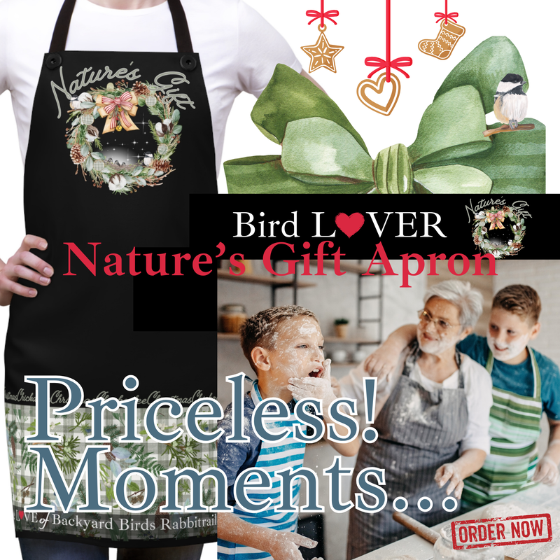 Natures Gift Christmas Wreath Apron for Bird Lovers