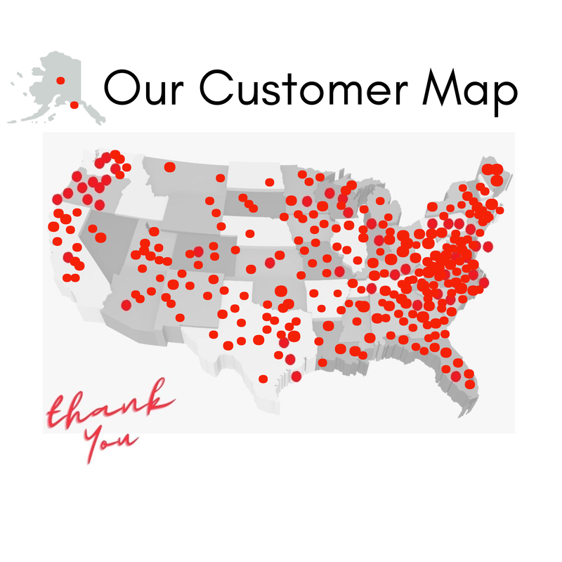 Rabbitrail Supply Customer Map Thank You